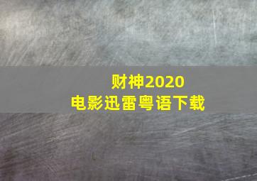 财神2020 电影迅雷粤语下载